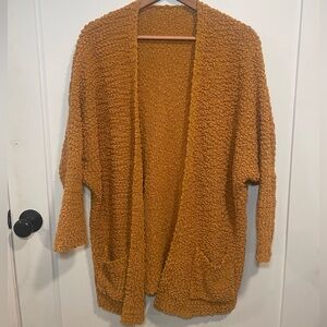 Women's Cardigan Oversized Open Front Boyfriend Batwing cozy Knit Sweater gold
